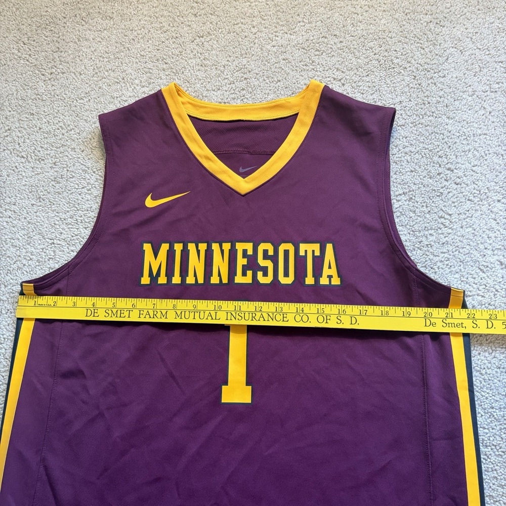 Nike Minnesota Men's Replica Basketball Jersey #1 Size Large Maroon Gophers - Picture 9 of 9